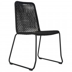 CHAIR ROPE WOVEN BLACK OUTDOOR - CHAIRS, STOOLS